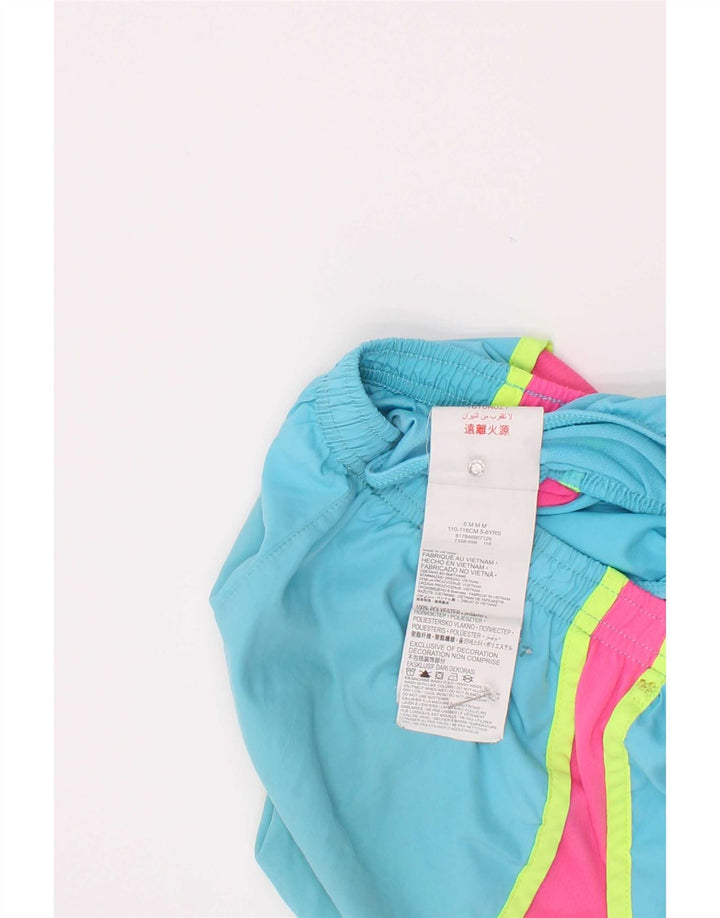 Nike Pantalones cortos deportivos para niña 5-6 años Azul medio Poliéster color block