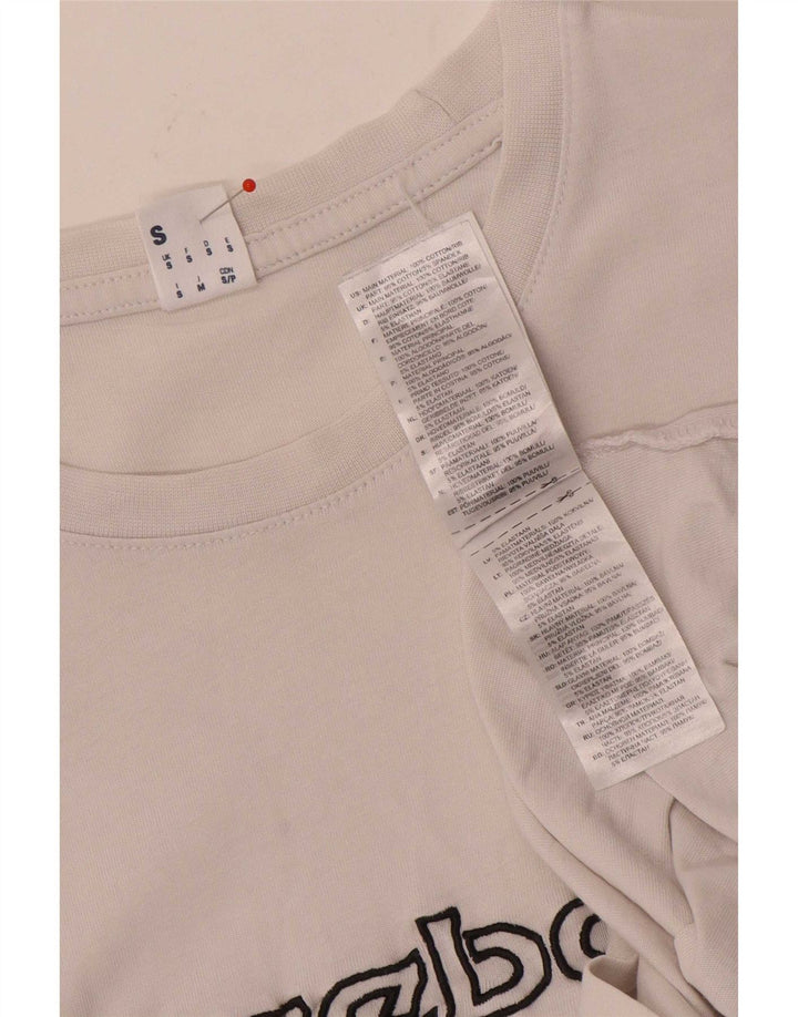 Reebok Camiseta gráfica para hombre Top Small White Cotton