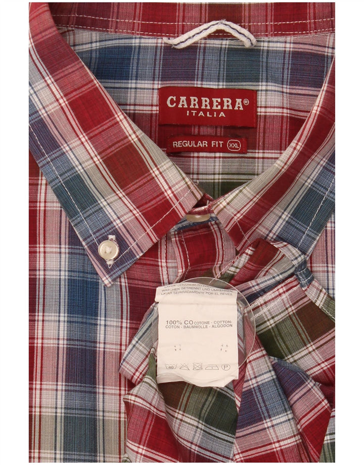 Carrera Camisa de manga corta para hombre de ajuste regular 2XL Algodón a cuadros multicolor