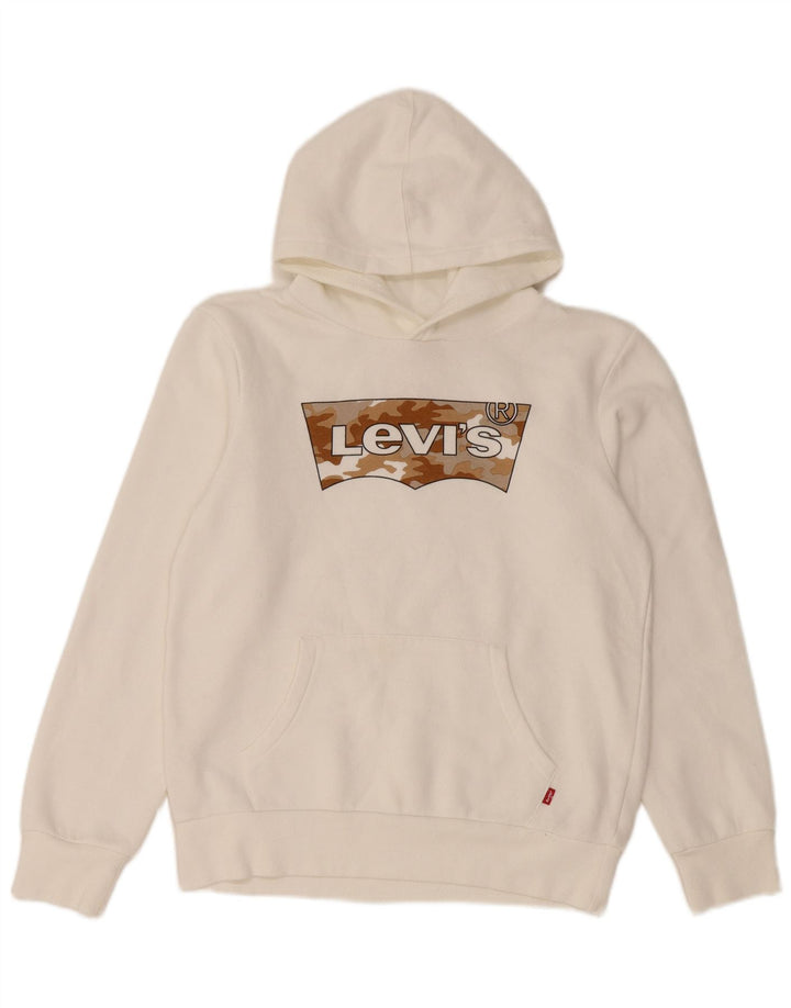 LEVI'S Sudadera con capucha gráfica para niños 13-14 años Algodón blanco