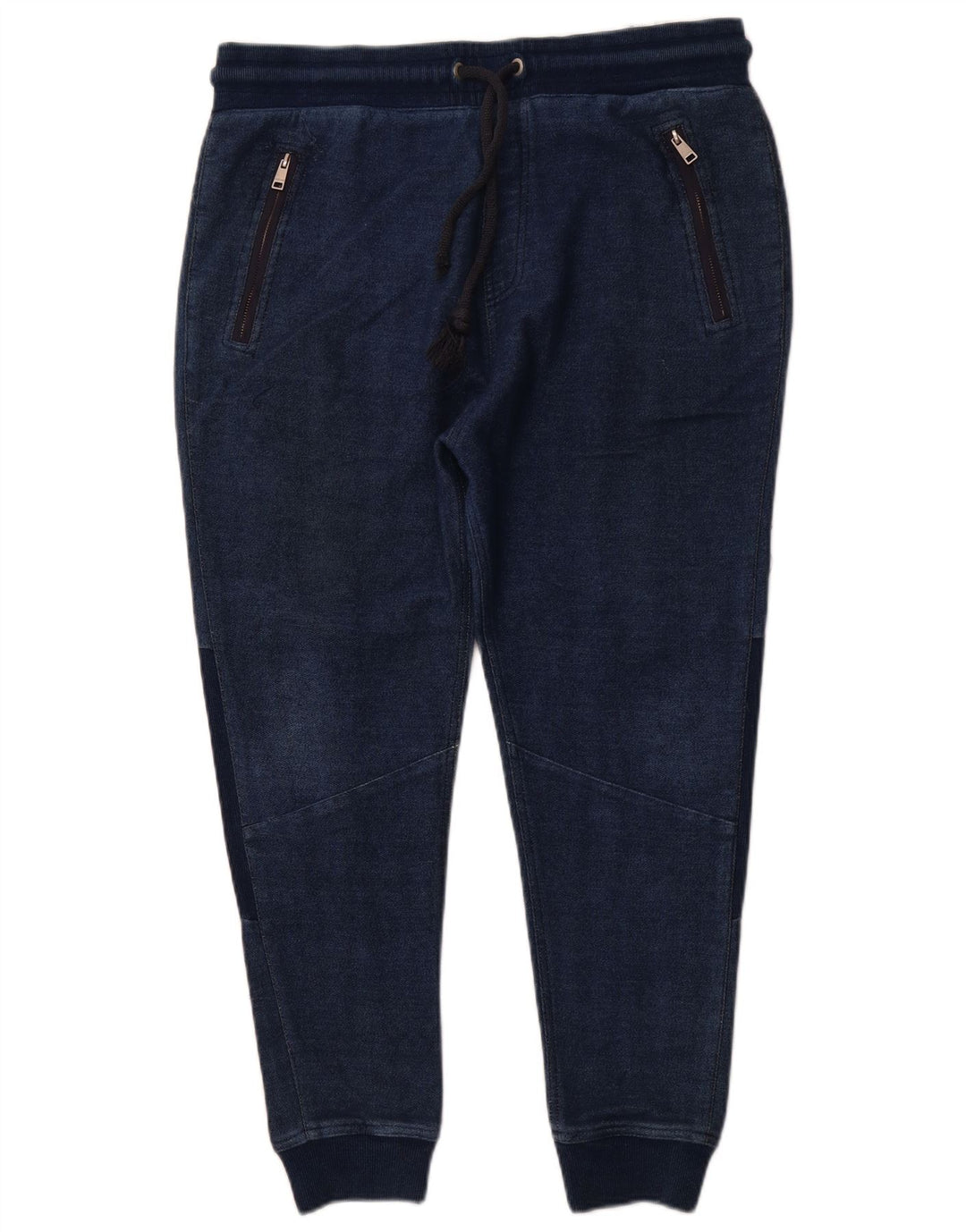 ZARA Hombre Pantalón Joggers Cropped XL Algodón Azul