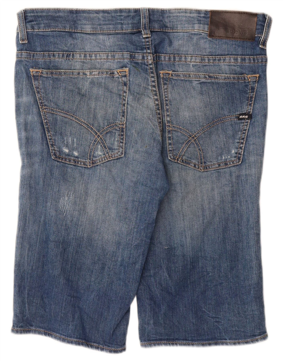 GAS Hombre Andrew Denim Shorts W33 Algodón Azul Medio