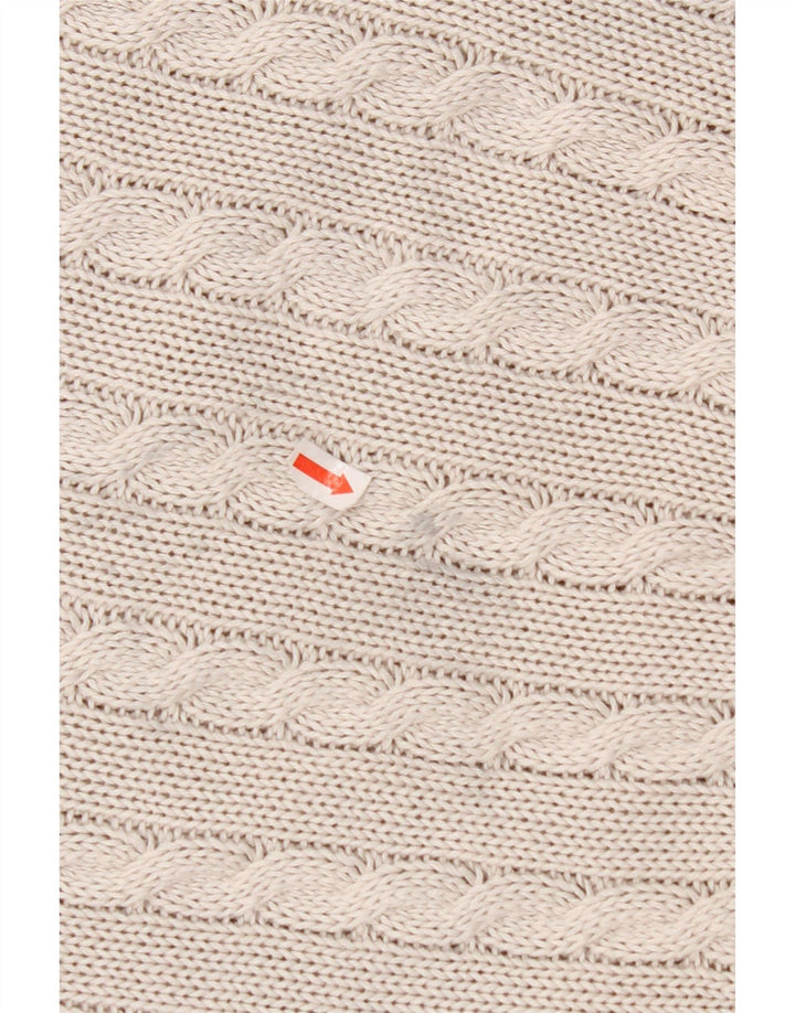 VINTAGE Mujer Crew Neck Jumper Suéter Reino Unido 14 Gris Medio Fair Isle Algodón