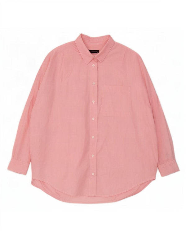 French Connection Camisa de manga 3/4 para mujer UK 40 Small Pink Pinstripe