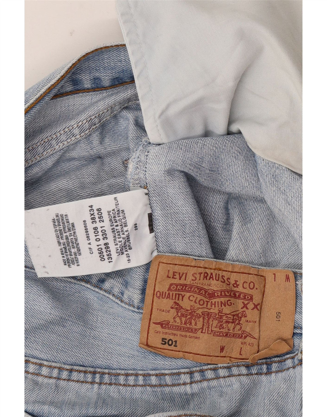 Levi's Hombre 501 Vaqueros Rectos W38 L34 Algodón Azul
