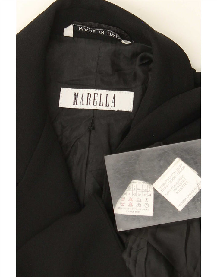 Marella Chaqueta Bolero para Mujer UK 42 Mediana Poliéster Negro