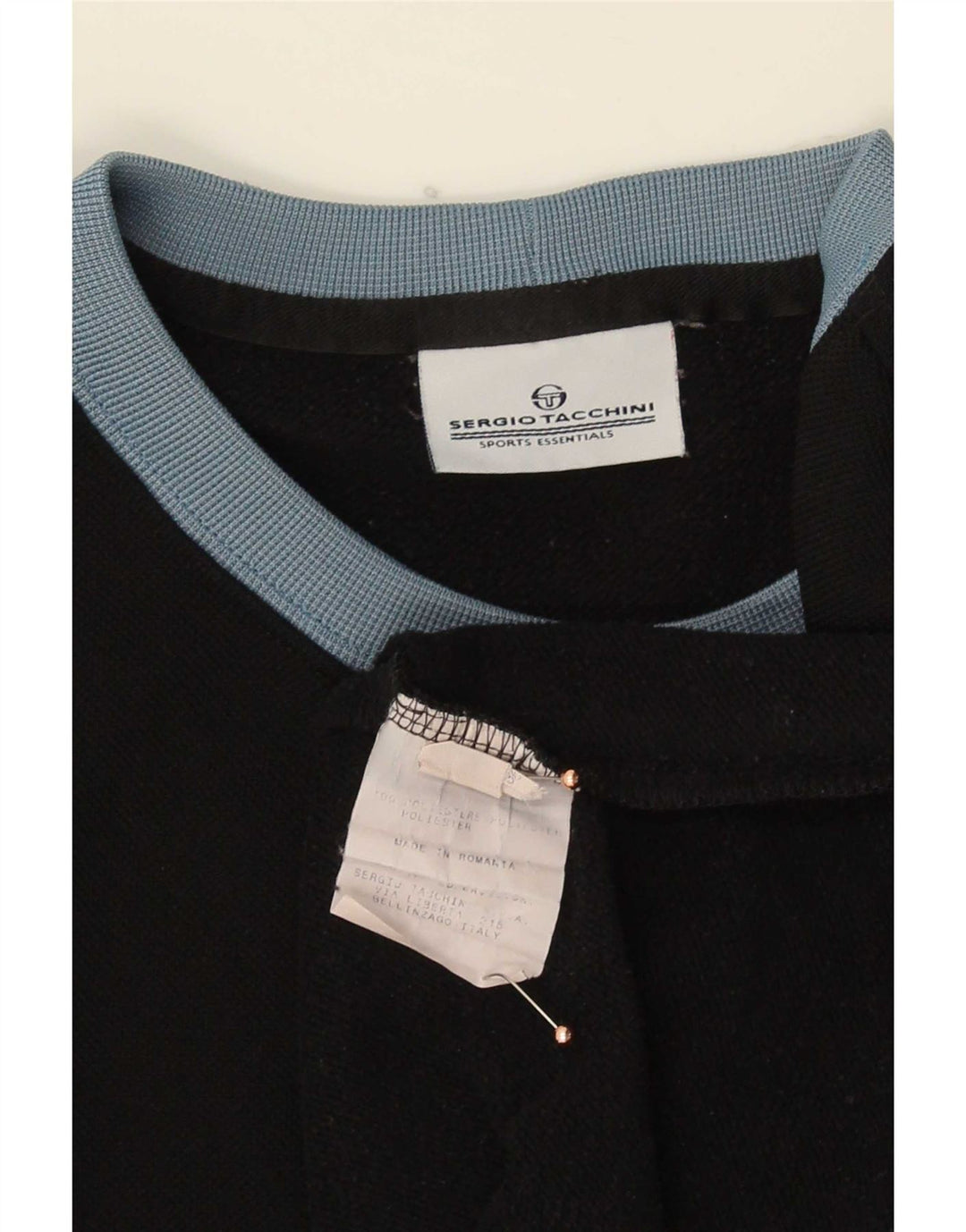 Sergio Tacchini Hombre Sudadera Gráfica Jersey XL Negro Colorblock