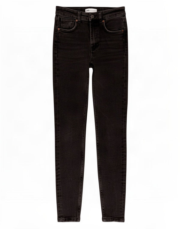 Zara Vaqueros pitillo para mujer EU 34 2XS W24 L27 Algodón negro