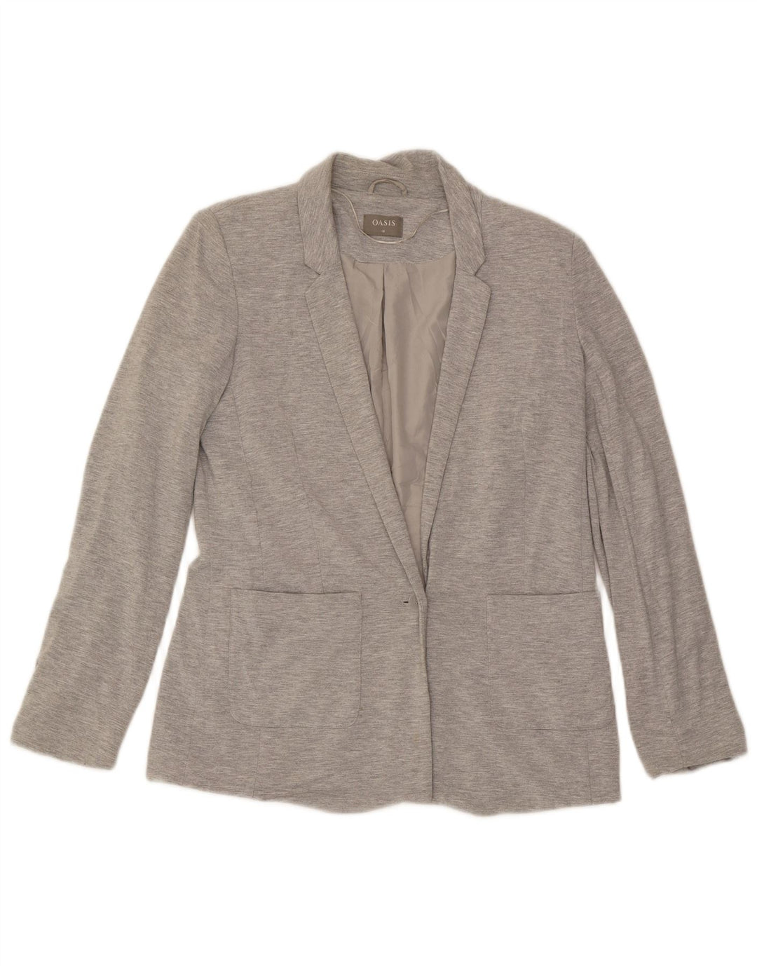 Oasis Chaqueta tipo blazer con 1 botón para mujer UK 40 Small Viscosa gris moteada