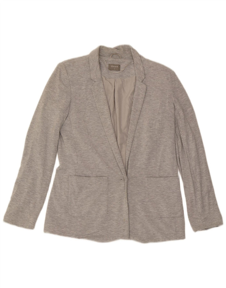 Oasis Chaqueta tipo blazer con 1 botón para mujer UK 40 Small Viscosa gris moteada