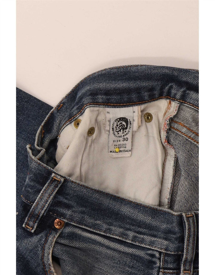 Diesel Hombre Vaqueros Rectos W30 L29 Algodón Azul