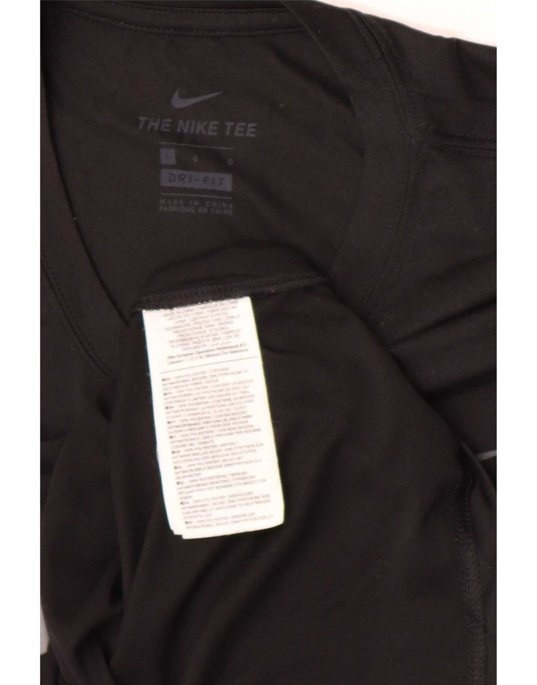 Nike Dri Fit Graphic Camiseta para hombre, talla grande, poliéster negro
