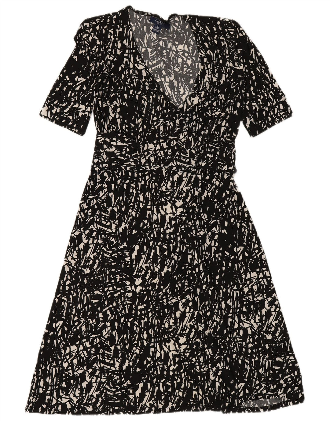 CHAPS Maxi Vestido para Mujer UK 10 Pequeño Poliéster Geométrico Negro