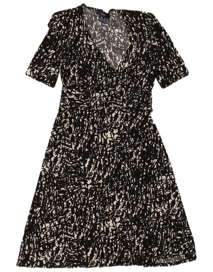 CHAPS Maxi Vestido para Mujer UK 10 Pequeño Poliéster Geométrico Negro