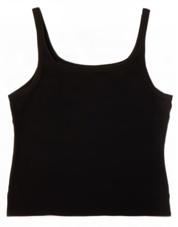 Byblos Top corto de tirantes para mujer UK 46 Grande Algodón negro