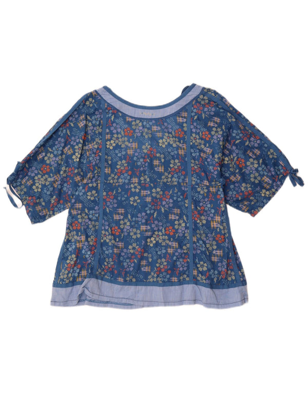 Replay Blusa para mujer Top UK 44 Algodón floral azul grande