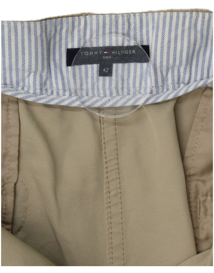 TOMMY HILFIGER Pantalones casuales rectos para mujer EU 42 Large W34 L27 Beige