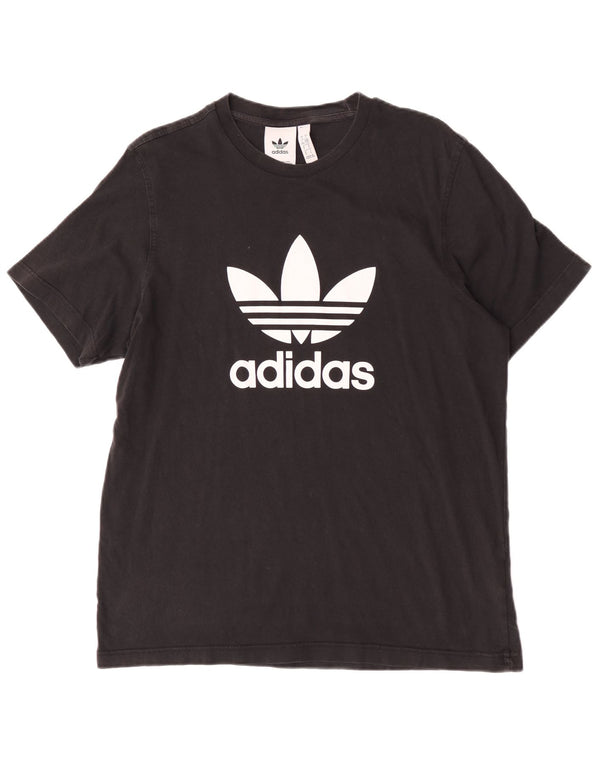 Adidas - Camiseta gráfica para hombre, talla grande, algodón negro