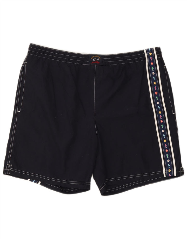 Paul & Shark Bañador con estampado gráfico para hombre Azul marino mediano