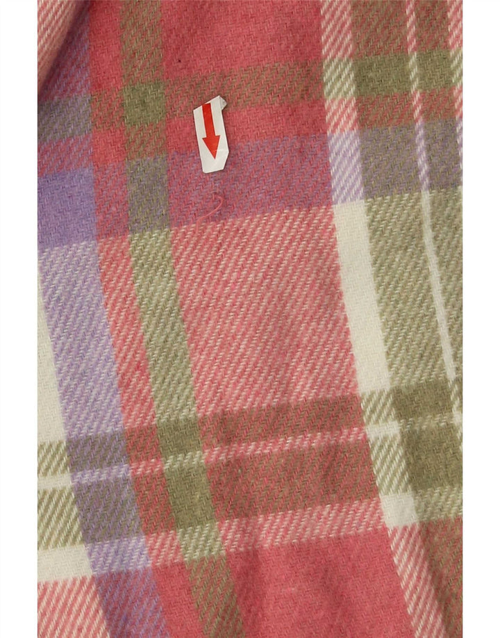 Vintage hombres franela camisa grande rosa cheque acrílico