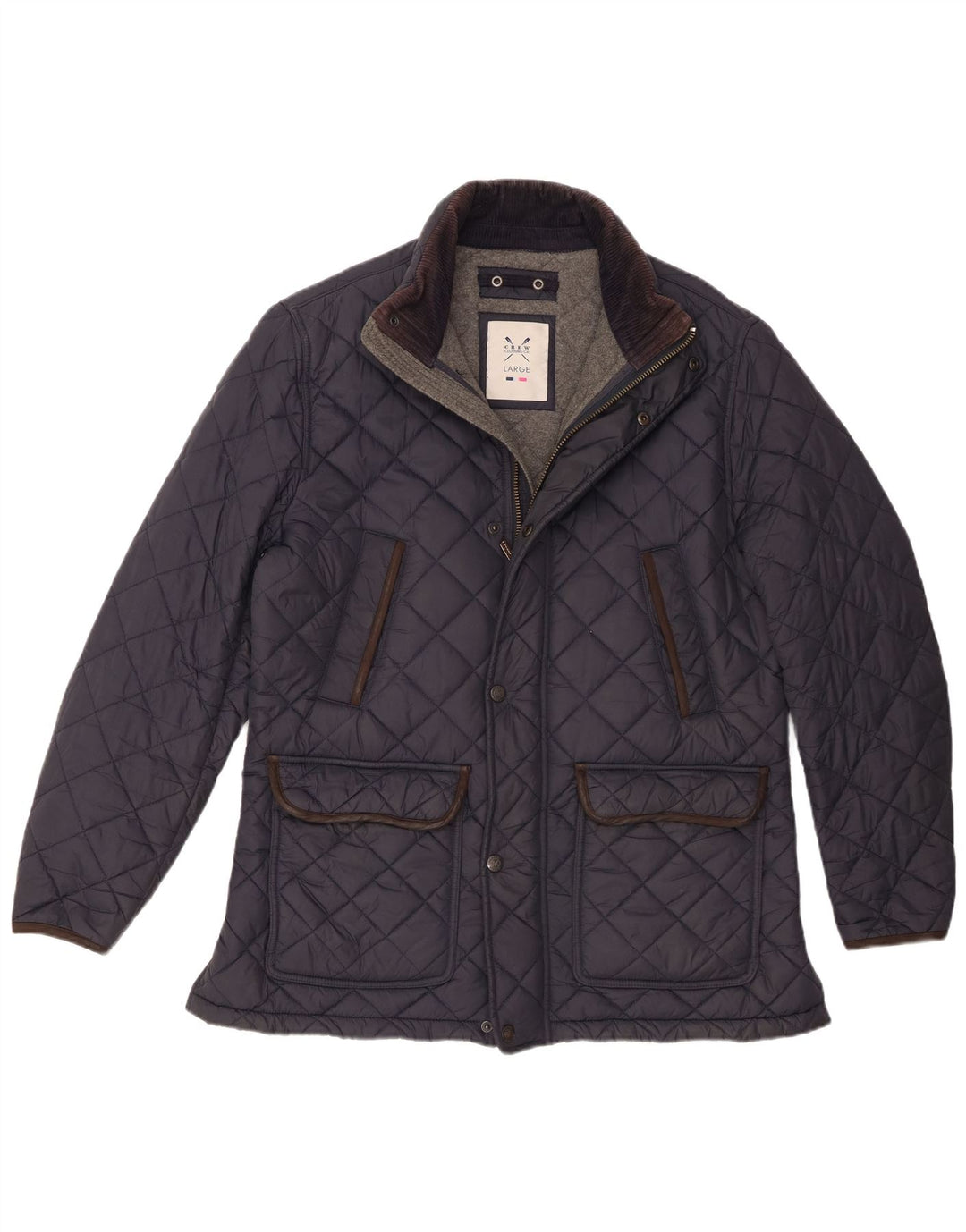 Crew Clothing Chaqueta acolchada para hombre UK 40 Large Nylon azul marino