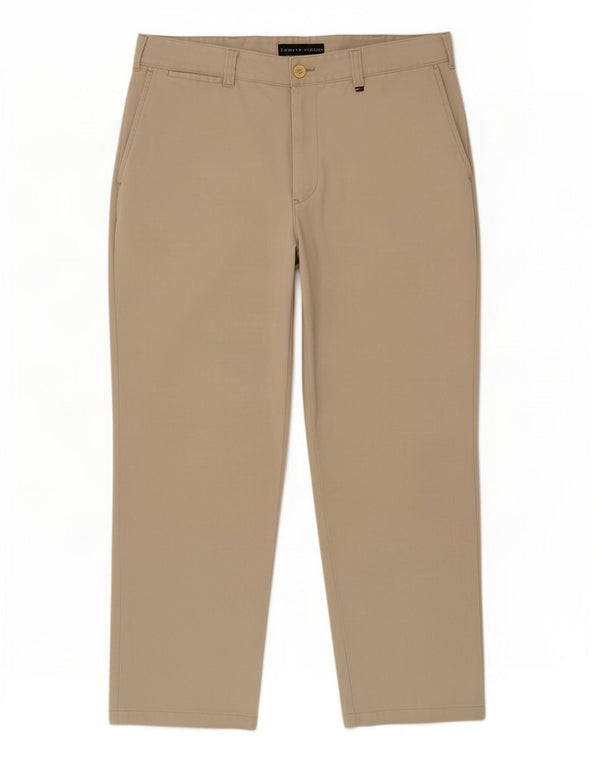 Tommy Hilfiger Pantalones chinos rectos para hombre W34 L26 Algodón beige