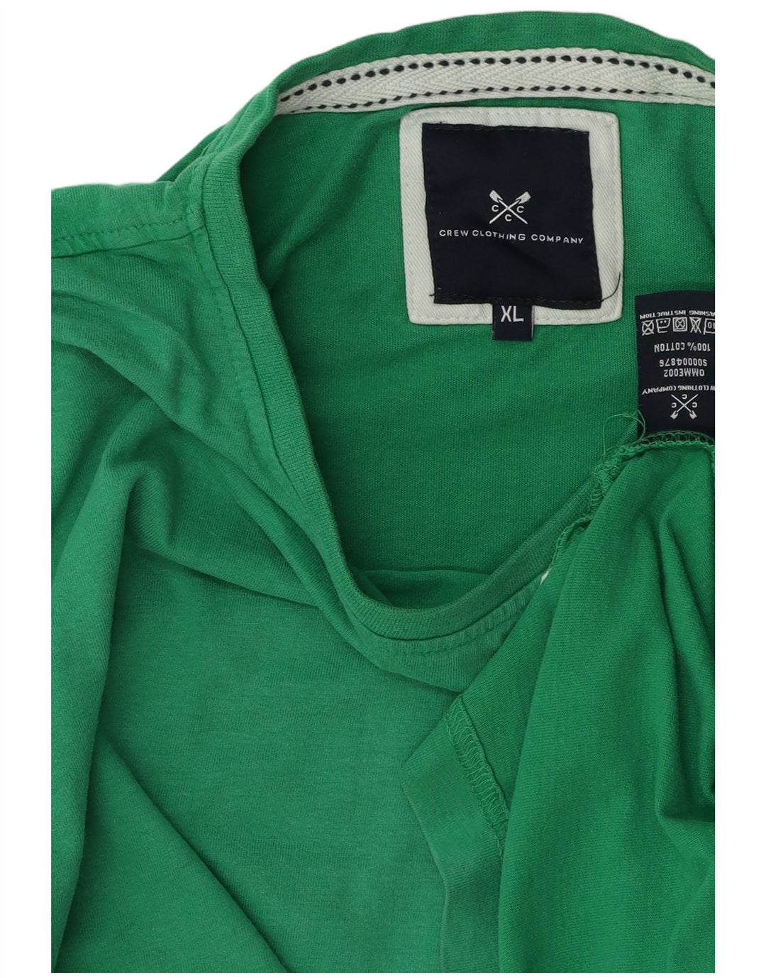 CREW CLOTHING Camiseta para hombre Top XL Algodón verde