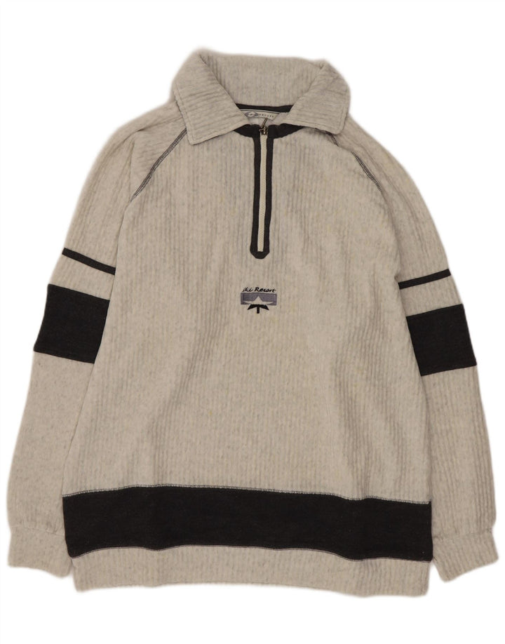 Lotto Jersey con cuello tipo polo para hombre, talla grande, algodón gris con bloques de color