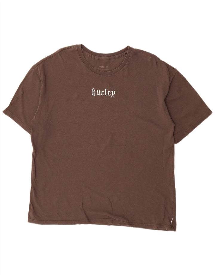Hurley - Camiseta gráfica para hombre, talla grande, color marrón