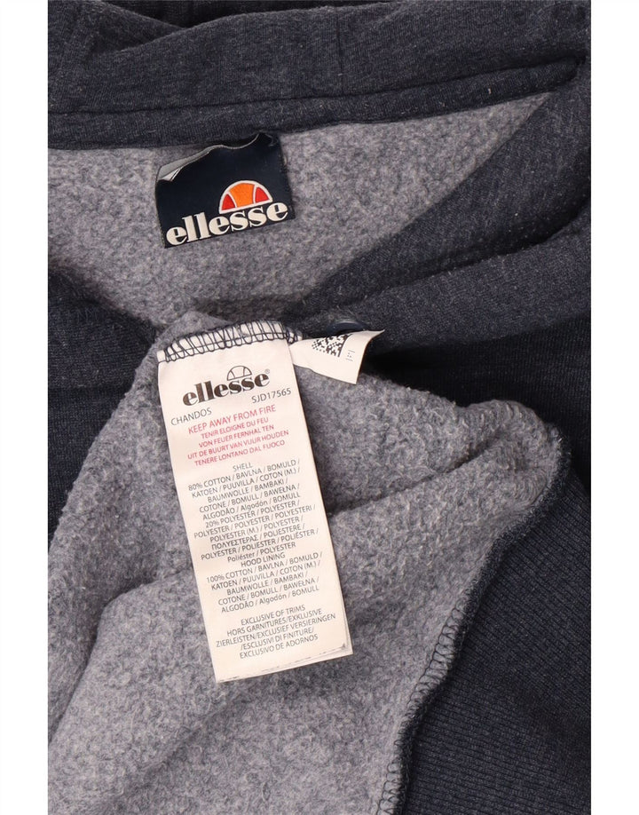 ELLESSE Jersey con capucha gráfica para mujer Reino Unido 40 Grande Algodón azul marino