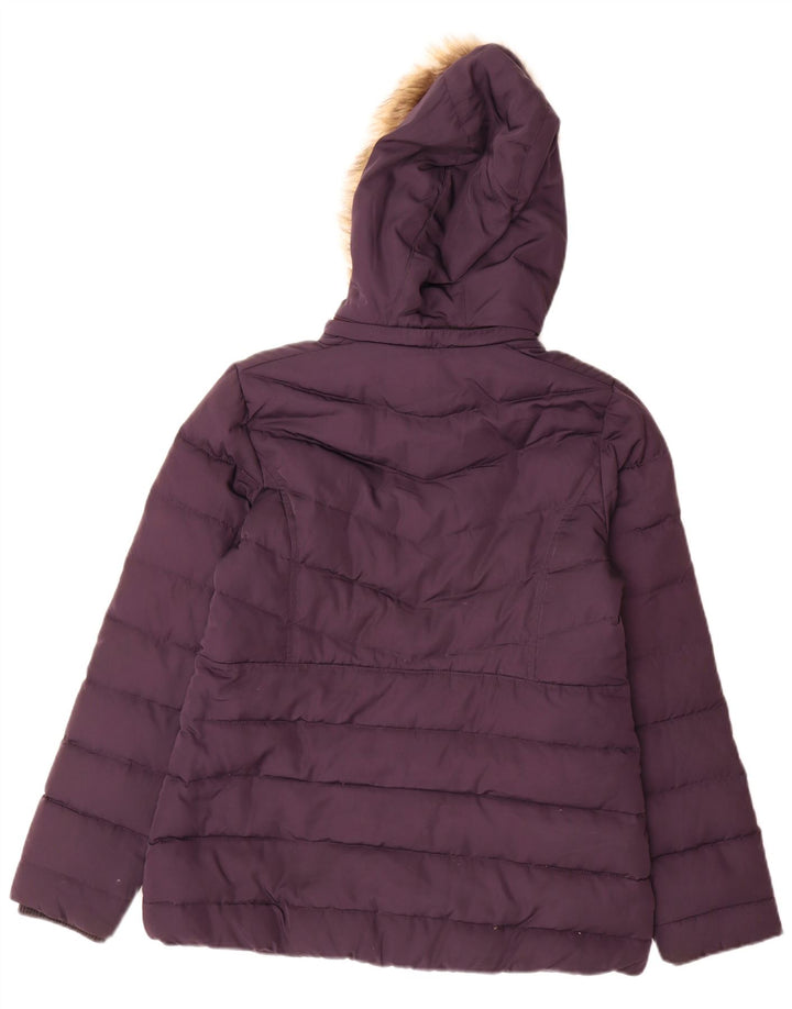 Crew Clothing Chaqueta acolchada con capucha para mujer UK 10 Small Poliéster morado