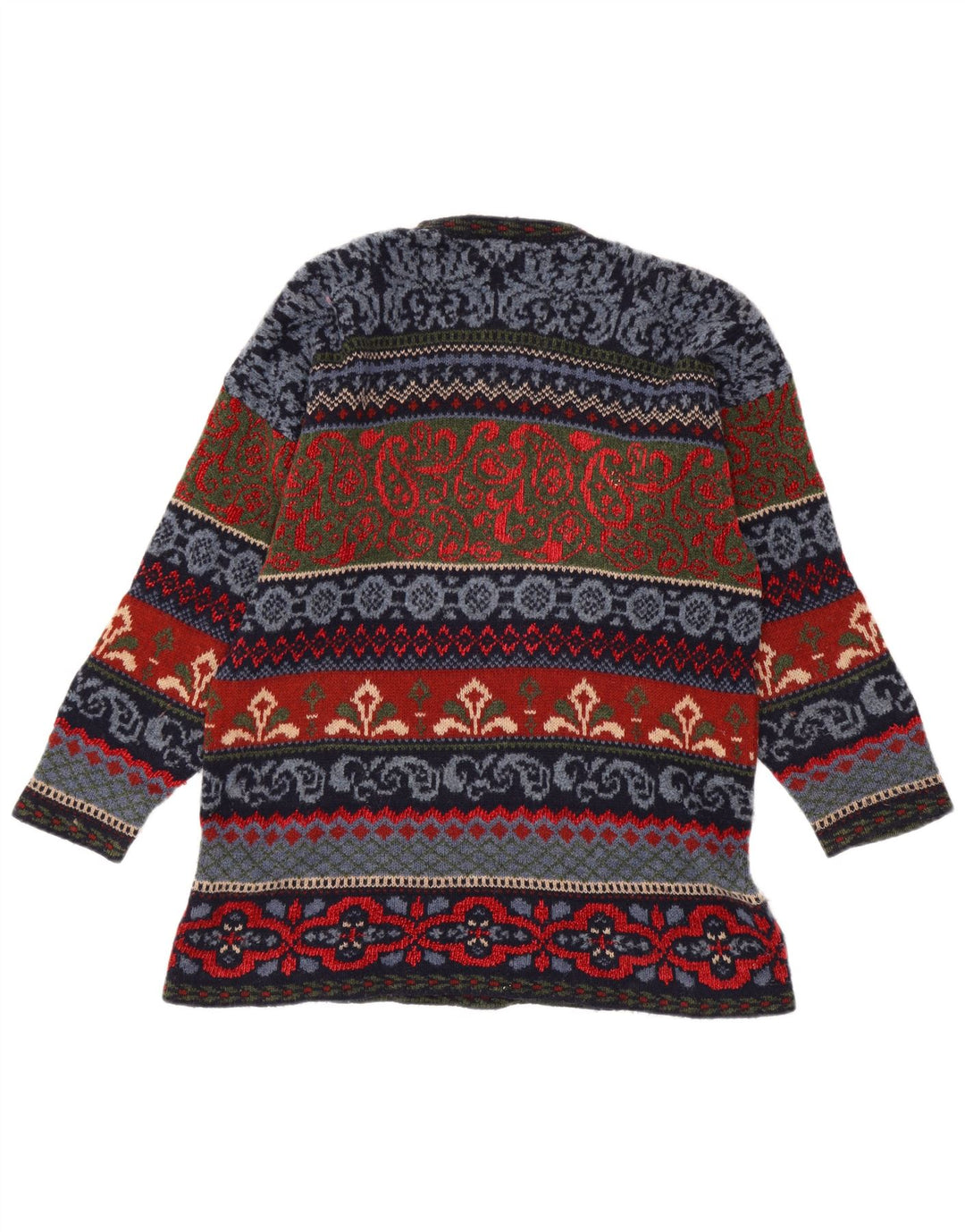 Vintage hombres cuello redondo jersey suéter IT 44 medio multicolor Fair Isle