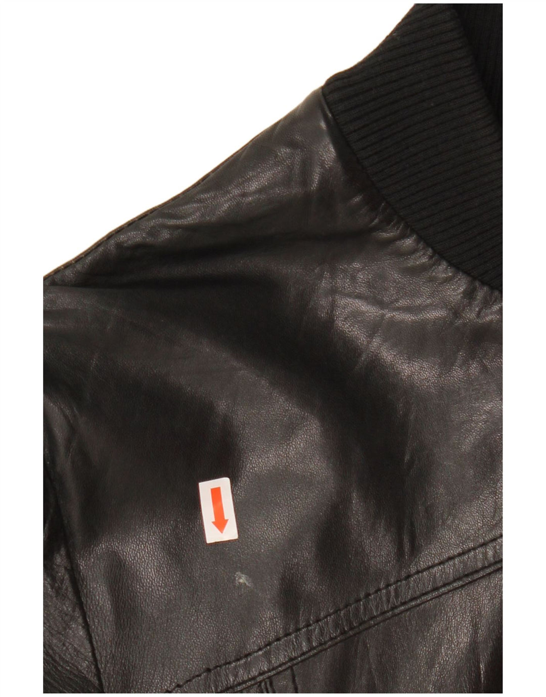 CINTI Chaqueta de cuero bomber corta para mujer IT 46 Cuero negro grande