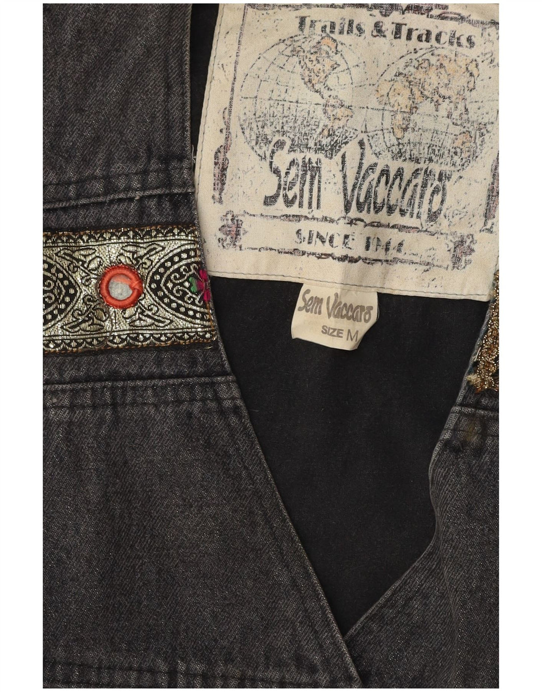 SEM VACCARO Chaleco vaquero para mujer UK 40 Gris medio Fair Isle Algodón