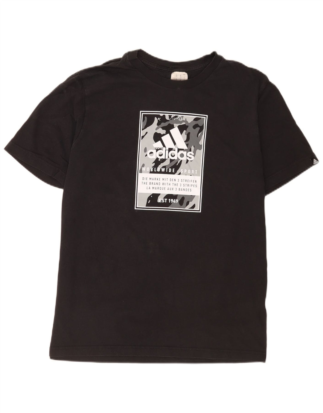Adidas - Camiseta gráfica para hombre, talla mediana, algodón negro