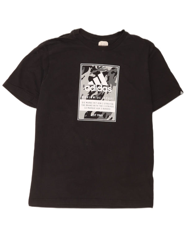 Adidas - Camiseta gráfica para hombre, talla mediana, algodón negro