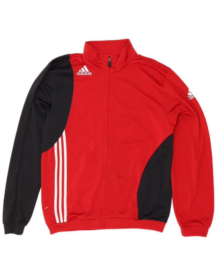 Adidas - Chaqueta de chándal para hombre, talla 40/42, color rojo medio, poliéster