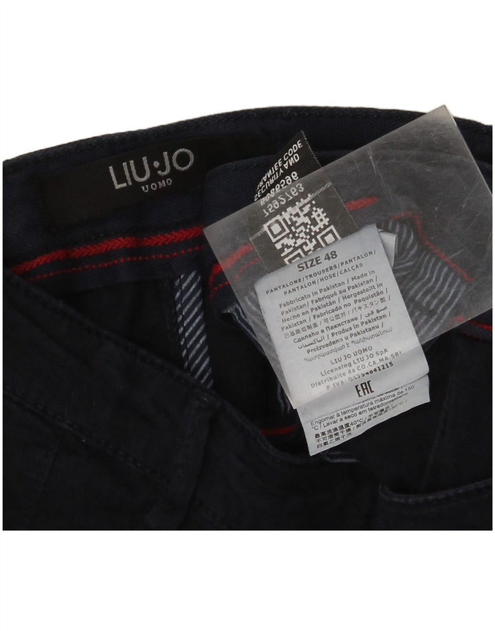Liu Jo - Pantalón chino ajustado para hombre IT 48 Medium W30 L28 Azul marino Algodón