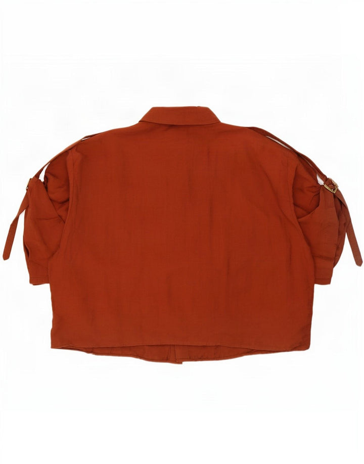 Zara Mujer Camisa Oversize Manga Corta UK 44 Lyocell Marrón Medio