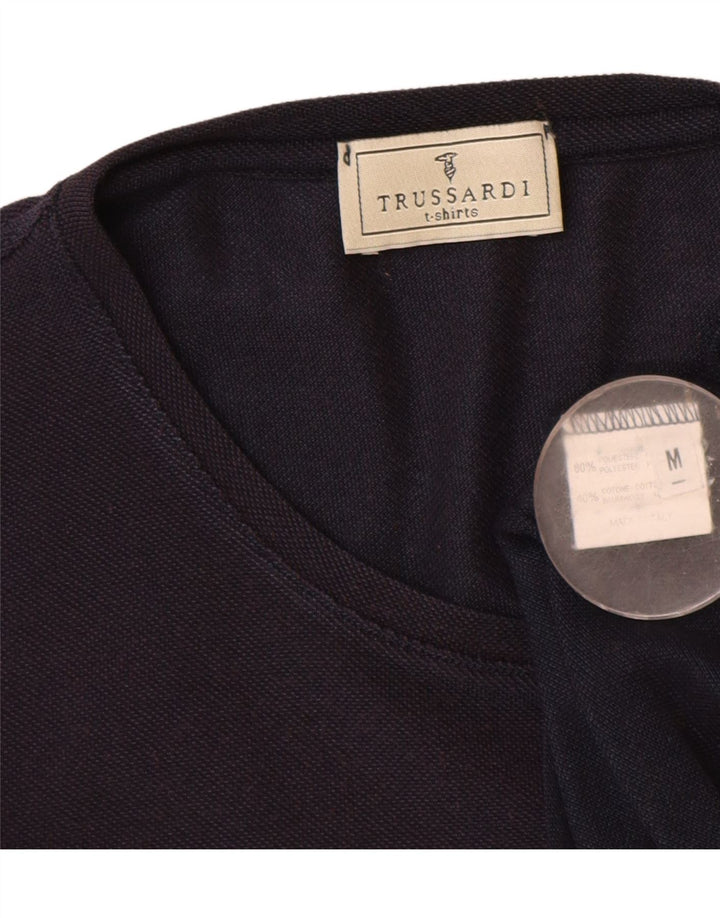 Trussardi Camiseta Mujer Top UK 44 Medio Azul Marino Poliéster