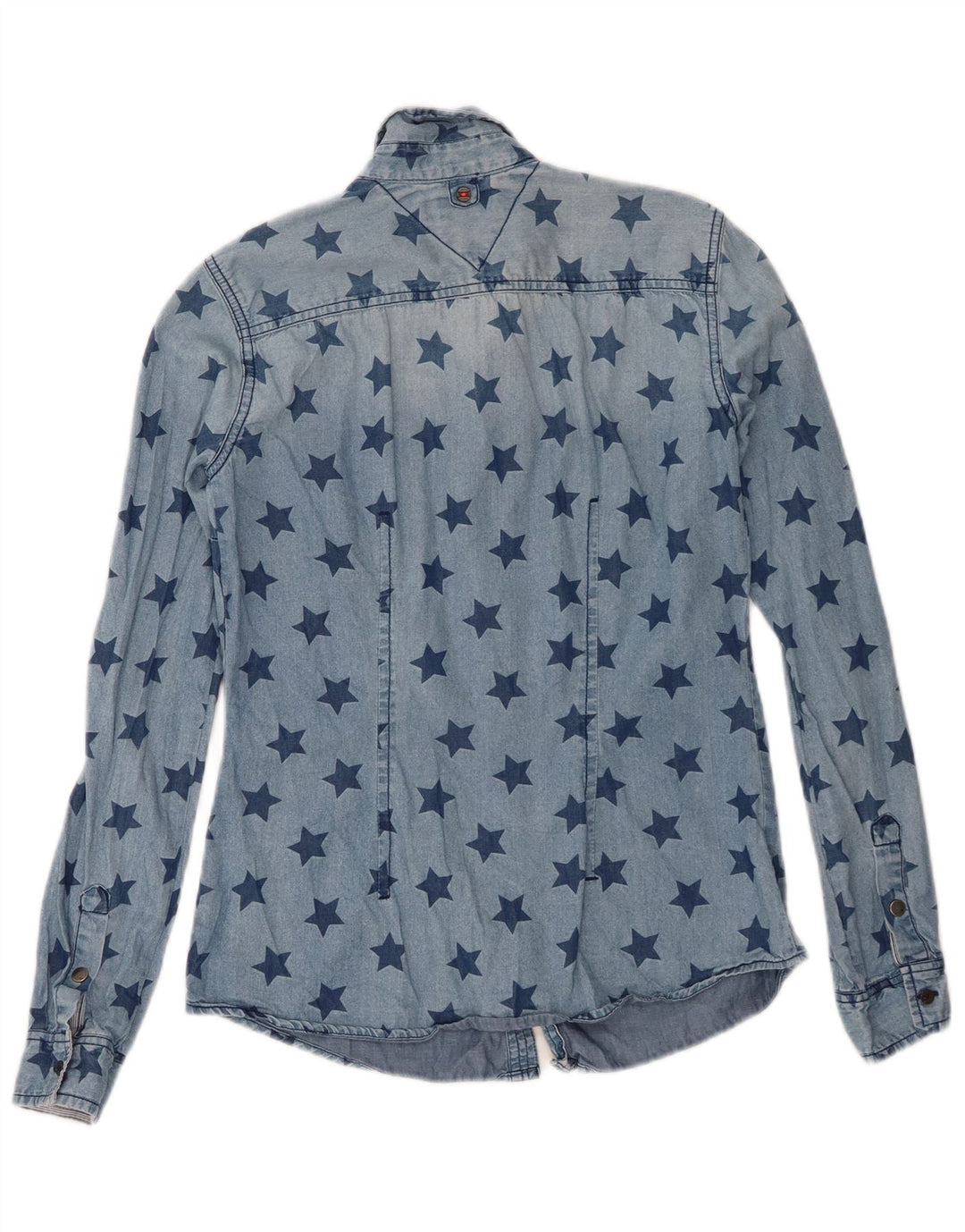 Tommy Hilfiger Camisa Vaquera con Estampado Abstracto para Mujer UK 6 XS Azul