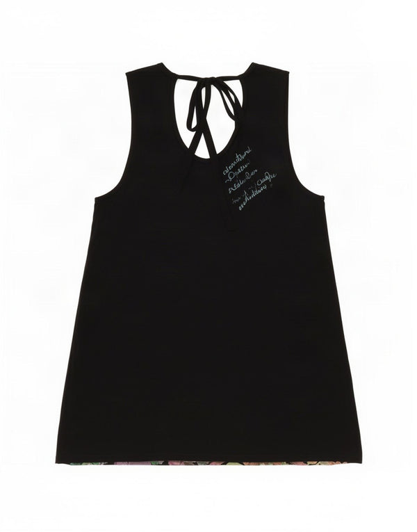 Desigual Mujer Blusa Top UK 40 XL Negro Floral