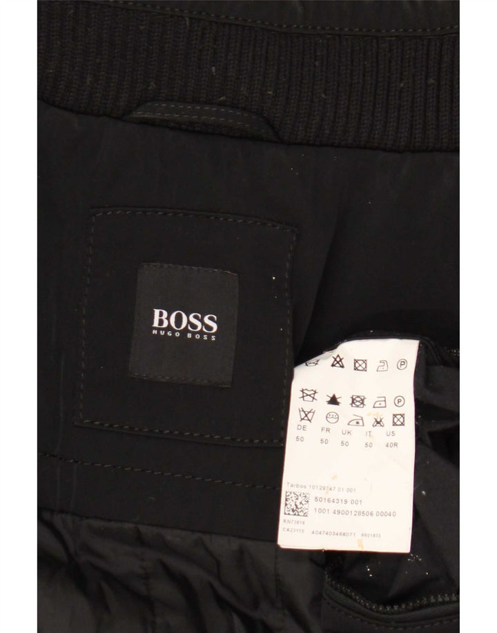 Hugo Boss Chaqueta utilitaria para hombre IT 50 Poliéster negro grande