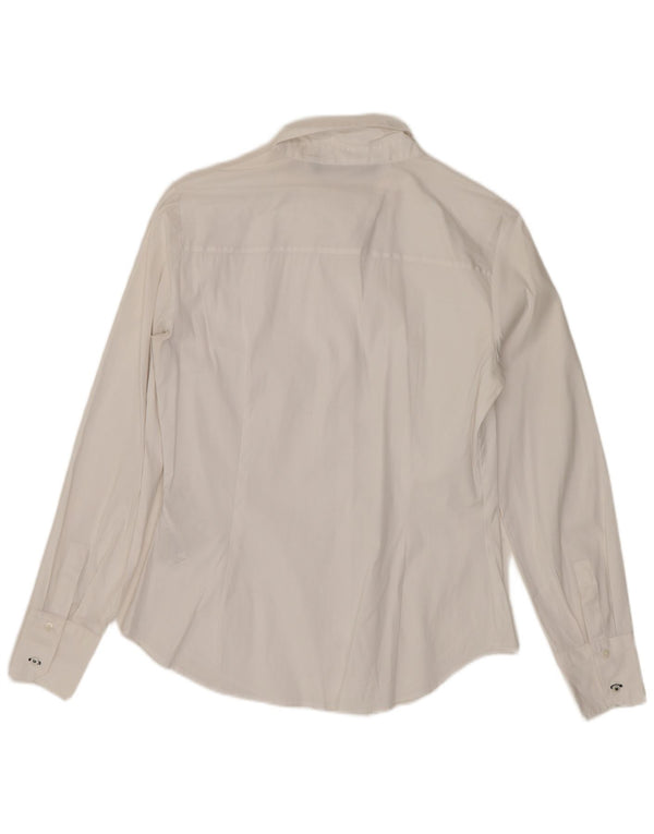 Zara Mujer Camisa UK 44 Grande Algodón Blanco
