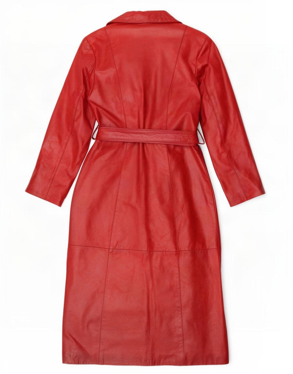 Abrigo de cuero para mujer Davin IT 44 Rojo mediano