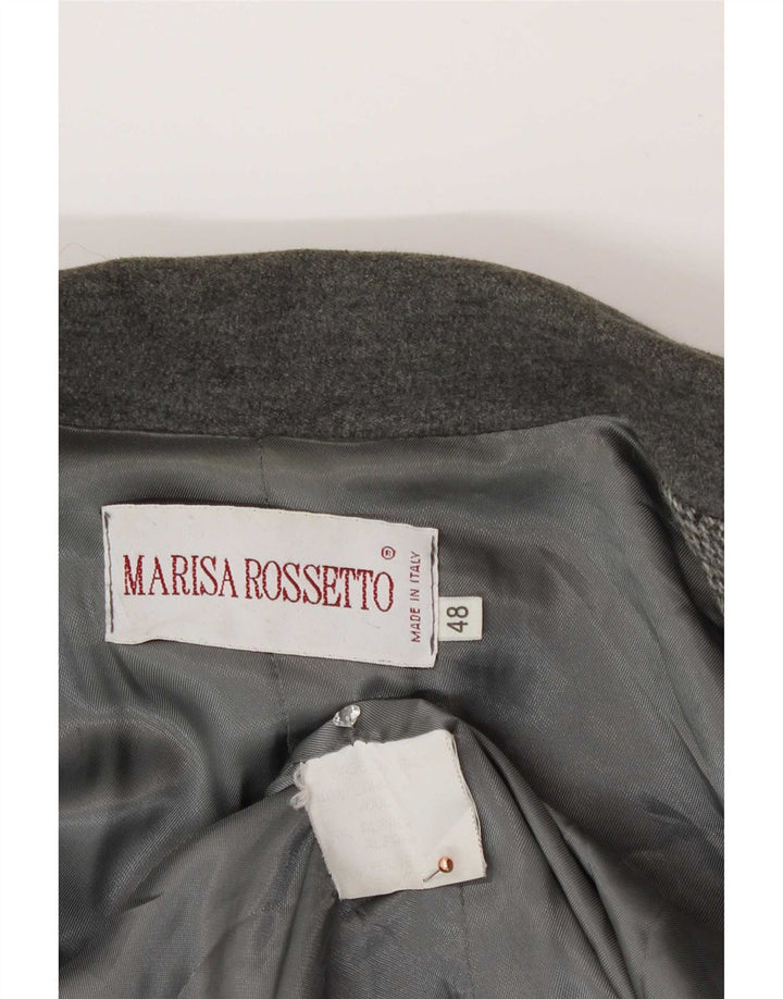Chaqueta blazer vintage de 3 botones para mujer IT 48 XL Lana de espiga gris