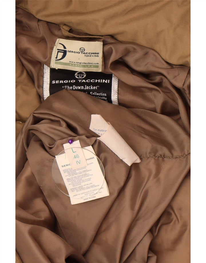 Sergio Tacchini Abrigo acolchado con capucha para mujer IT 46 Poliéster beige grande