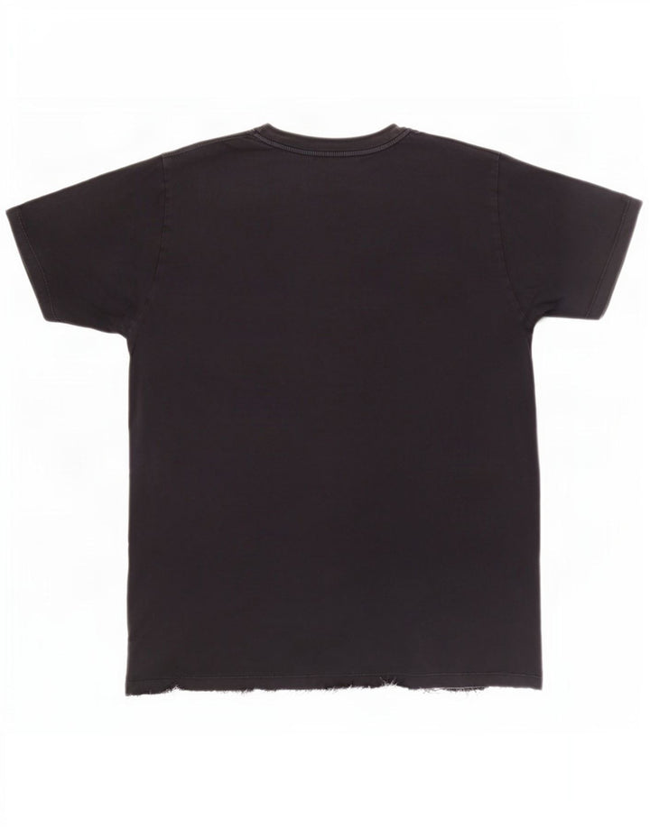 Replay Camiseta gráfica para hombre Top grande de algodón negro