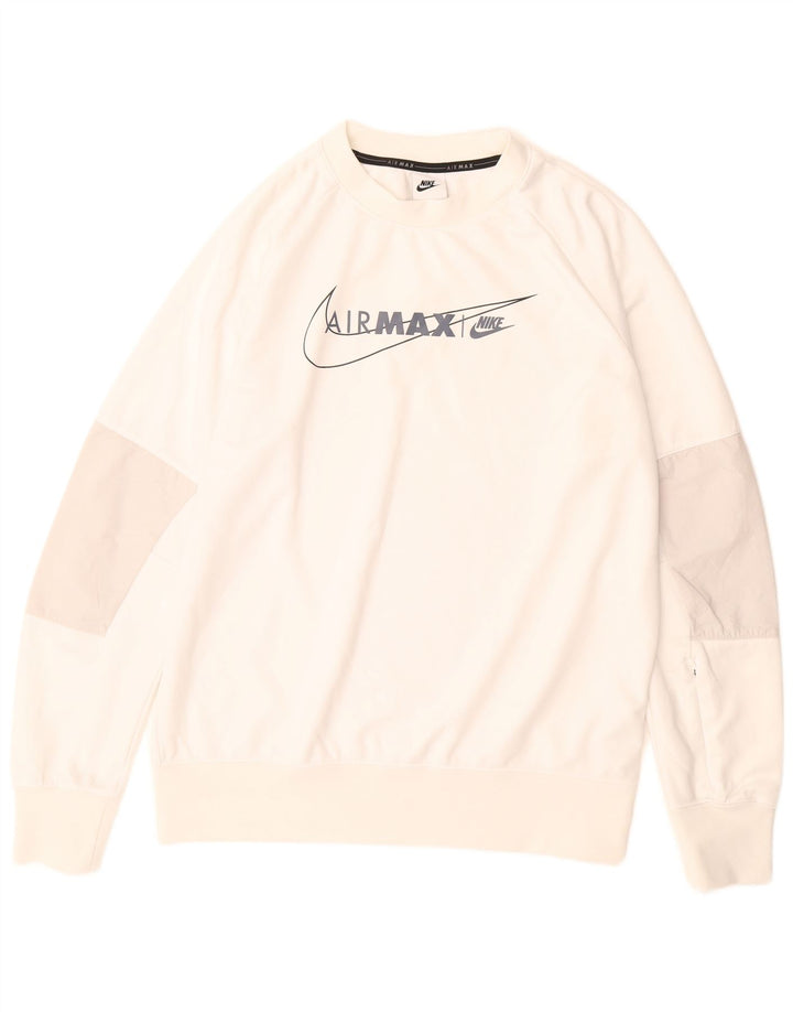 NIKE Hombre Air Max Graphic Sudadera Jumper Medium Blanco Poliéster