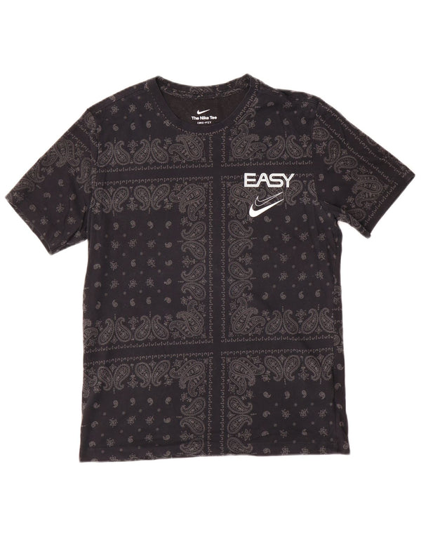 Nike Camiseta Dri Fit Graphic para Hombre Top pequeño de algodón Paisley Negro